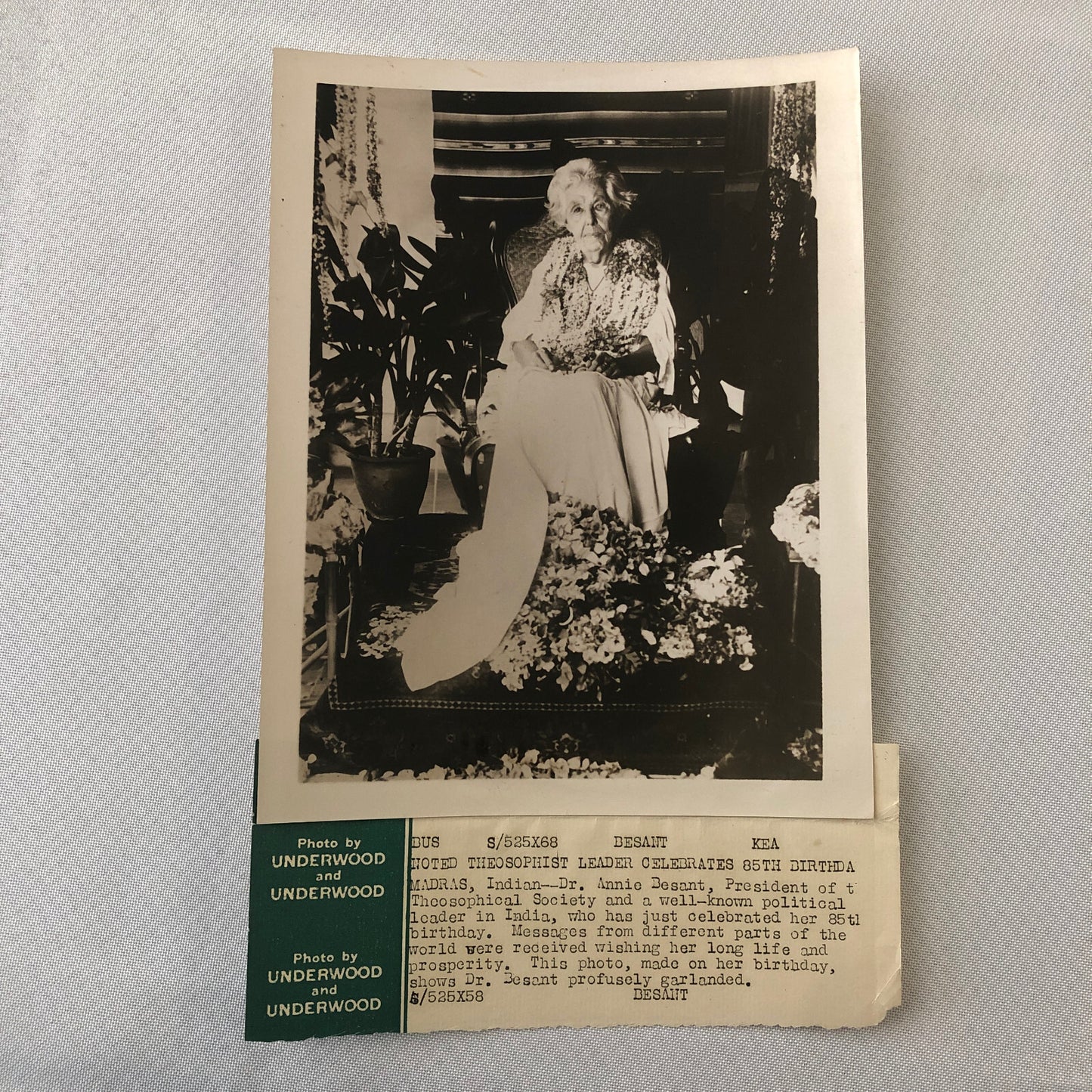 Press Photo Photograph Annie Besant Indian Political Leader Portrait Birthday