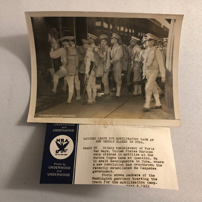 Press Photo Photograph US Marines Mobalized for Cuba 1933 Underwood & Underwood