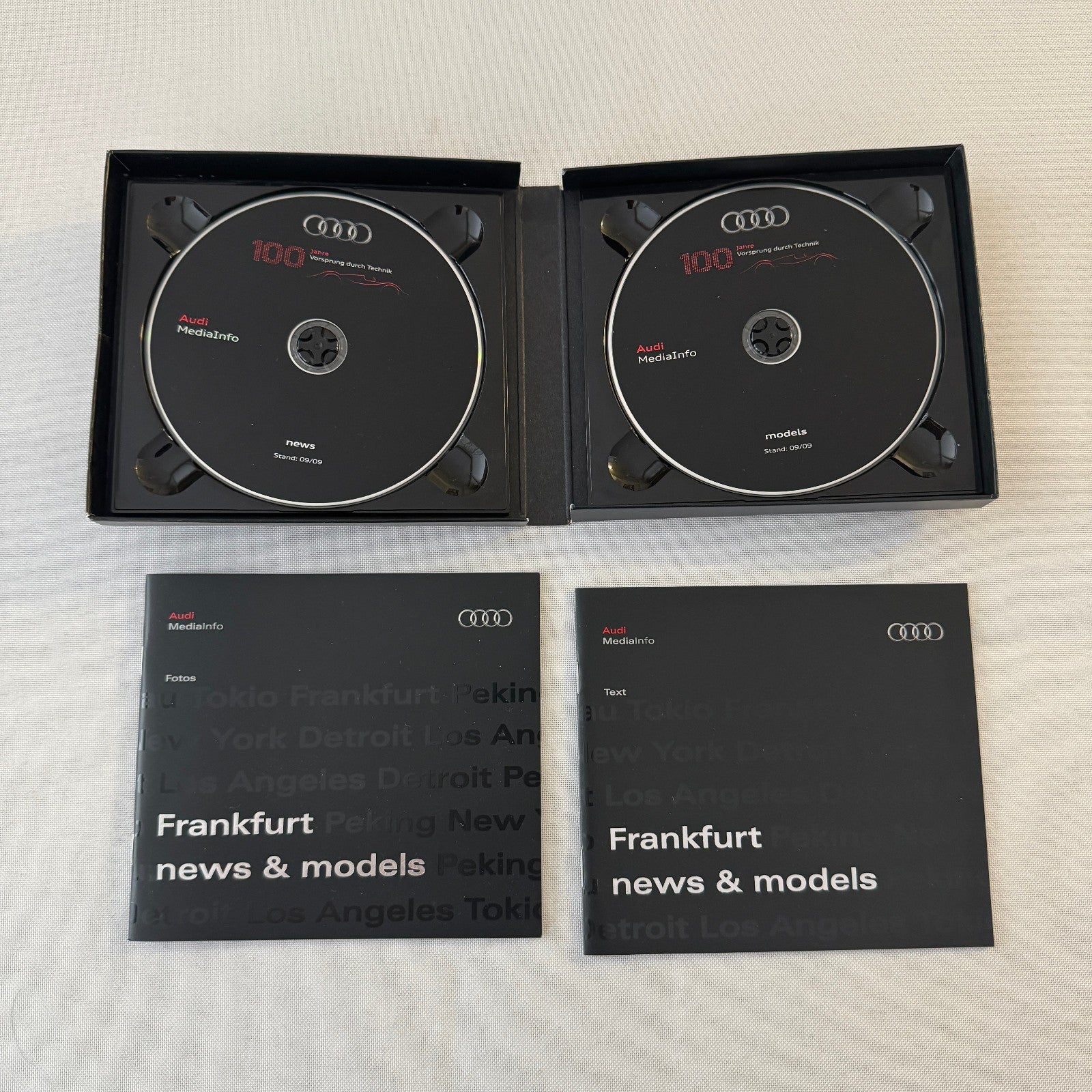 2009 Audi Factory Press Kit Photo CD Brochure Audi R8 Spyder S5 Sportback