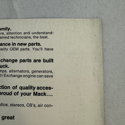 Mack Truck Advertising Brochure Card Flyer Glider Kit