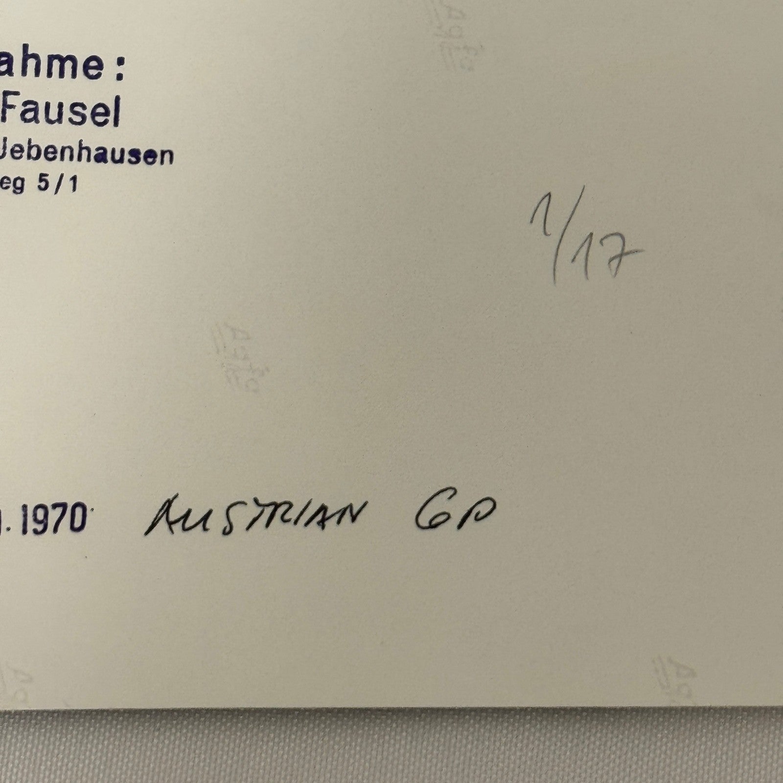 Vintage Racing Photo 1970 Austrian Grand Prix Clay Regazzoni Motorsport