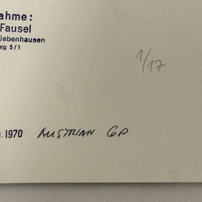 Vintage Racing Photo 1970 Austrian Grand Prix Clay Regazzoni Motorsport