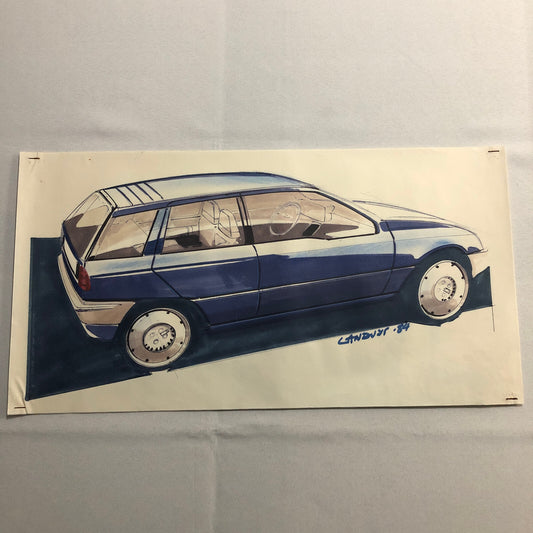 Styling Concept Automobile Illustration Art Drawing Sketch Vintage 1984