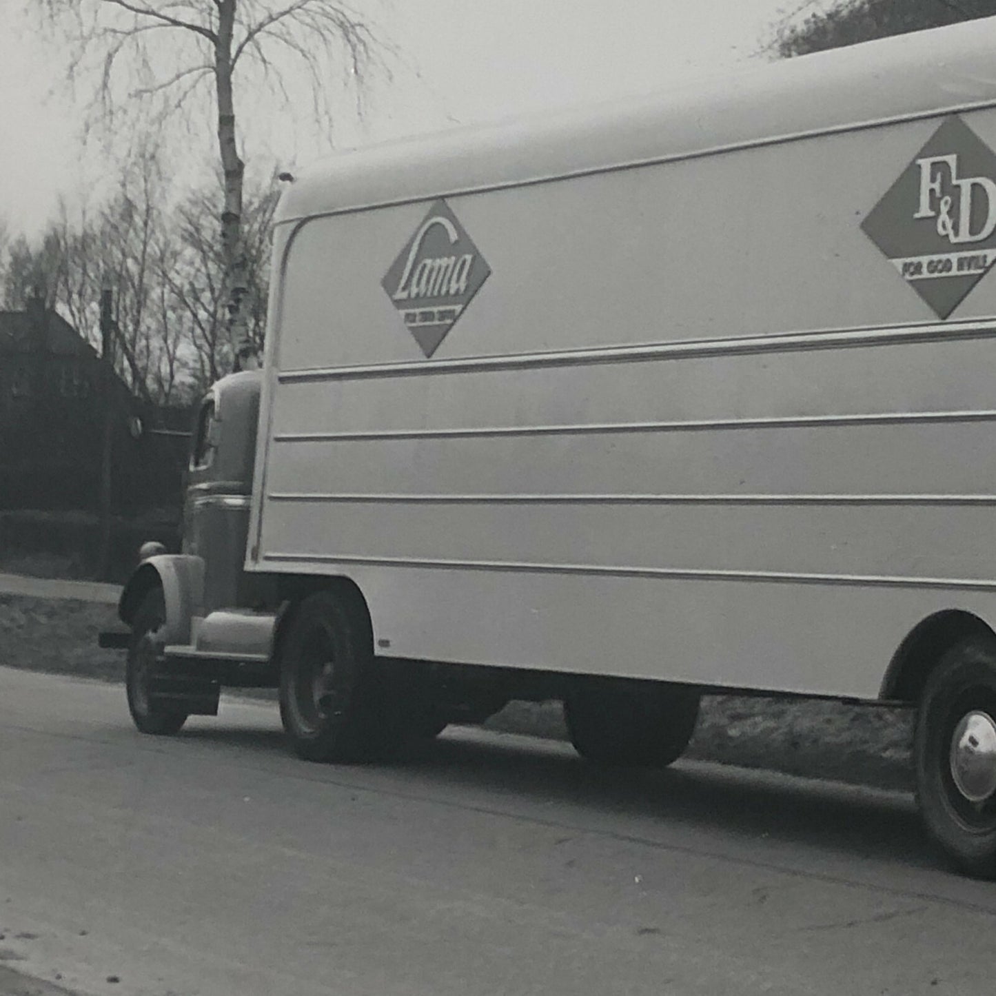 Vintage Photo Photograph of a Truck and Trailer - Denmark ? 
