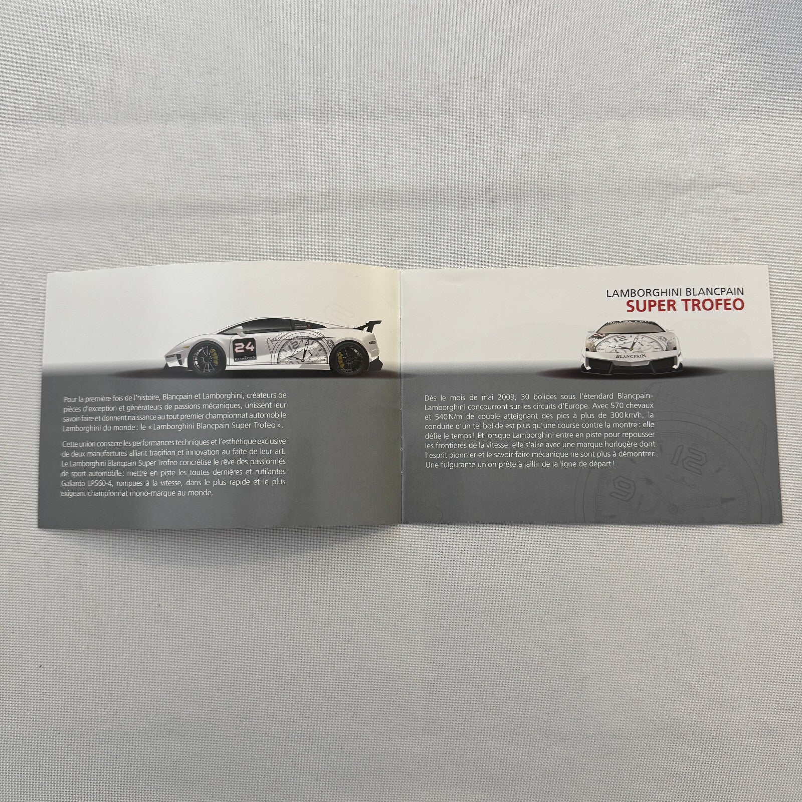Lamborghini Blancpain Watch Super Trofeo Supercar Sales Brochure Catalog