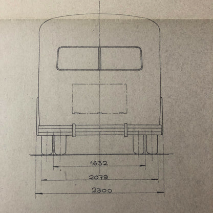 1935 Coachbuilder Bus Design Blueprint Rendering Blue Print Coach Bus Truck