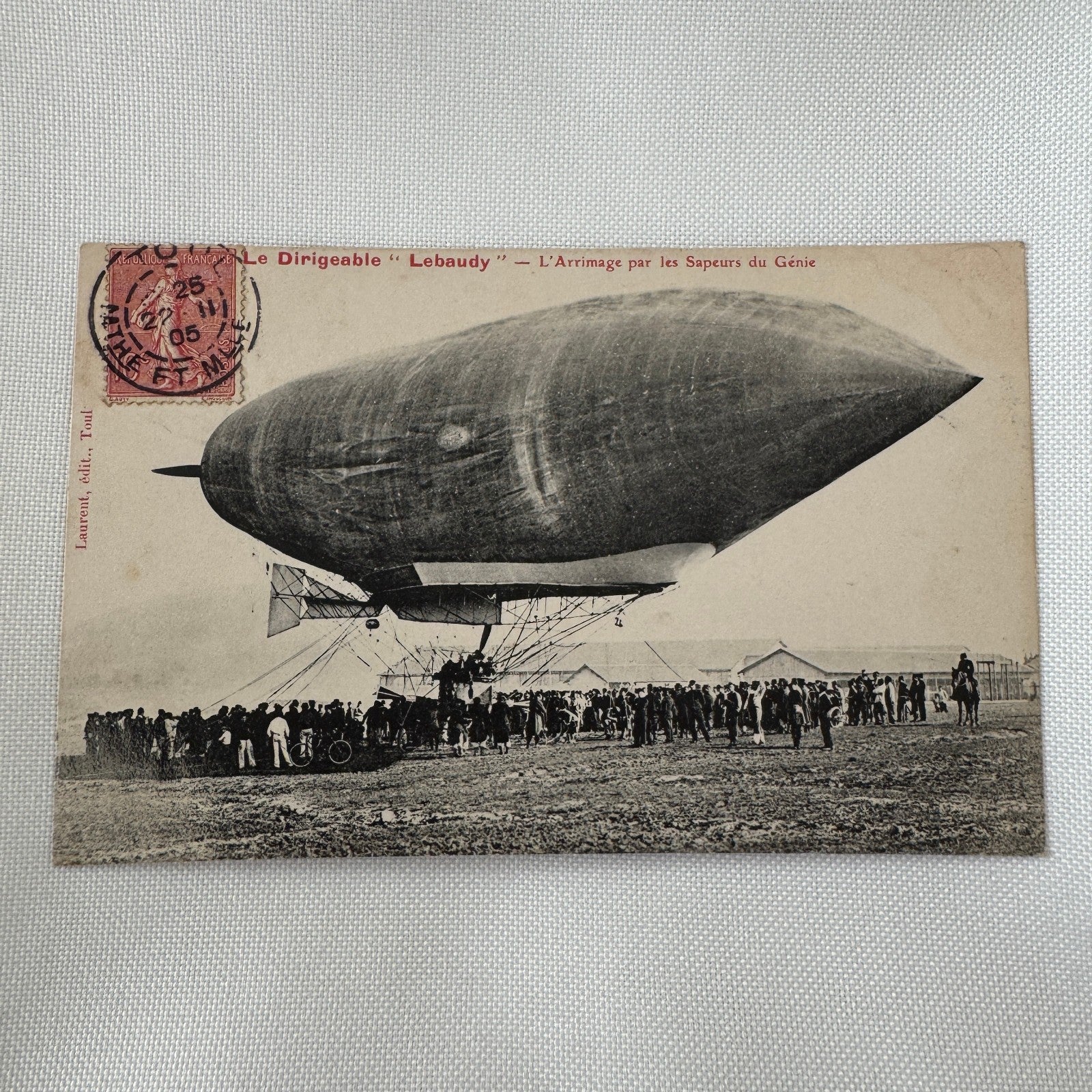 Vintage Zeppelin Airship Dirigible Postcard Post Card French Le Lebaudy