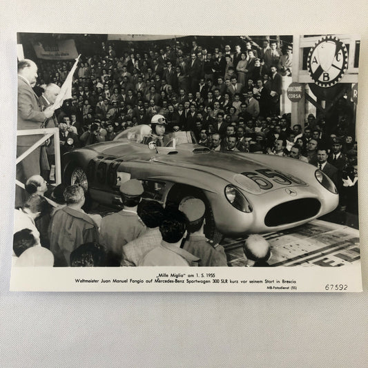 Juan Manuel Racing Driver in Mercedes Benz Car 1955 Mille Miglia Photo Print 