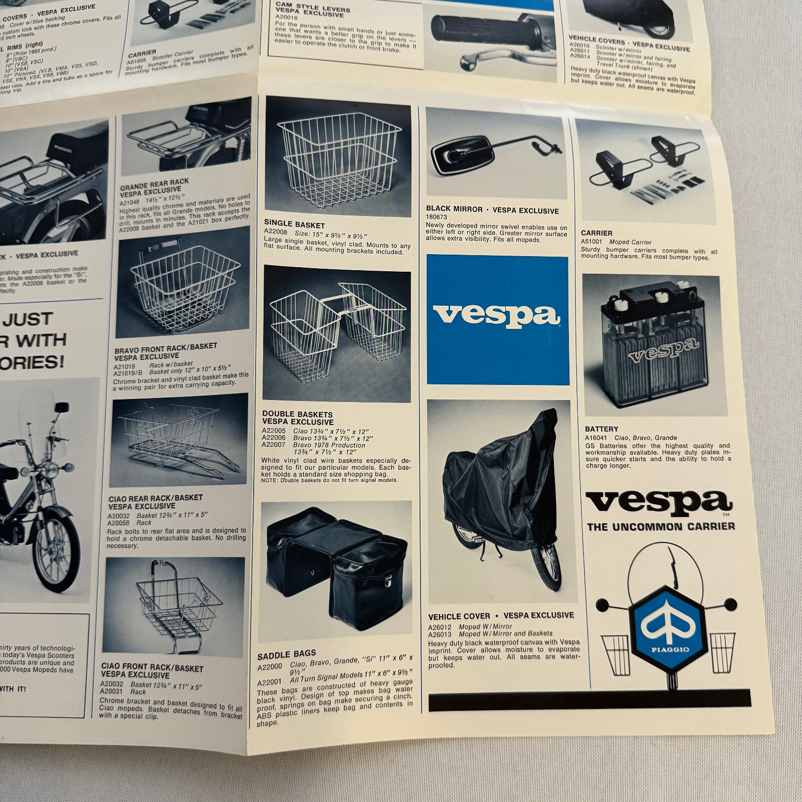 1980 Vespa Scooter and Moped ACCESSORIES Sales Brochure Catalog