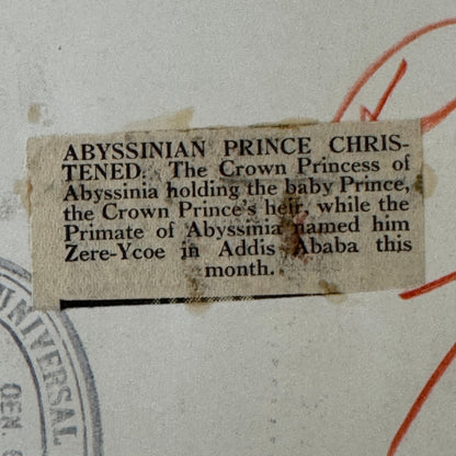 Abyssinian Prince Christened Ethiopia Ethiopian Press Photo Photograph Vintage