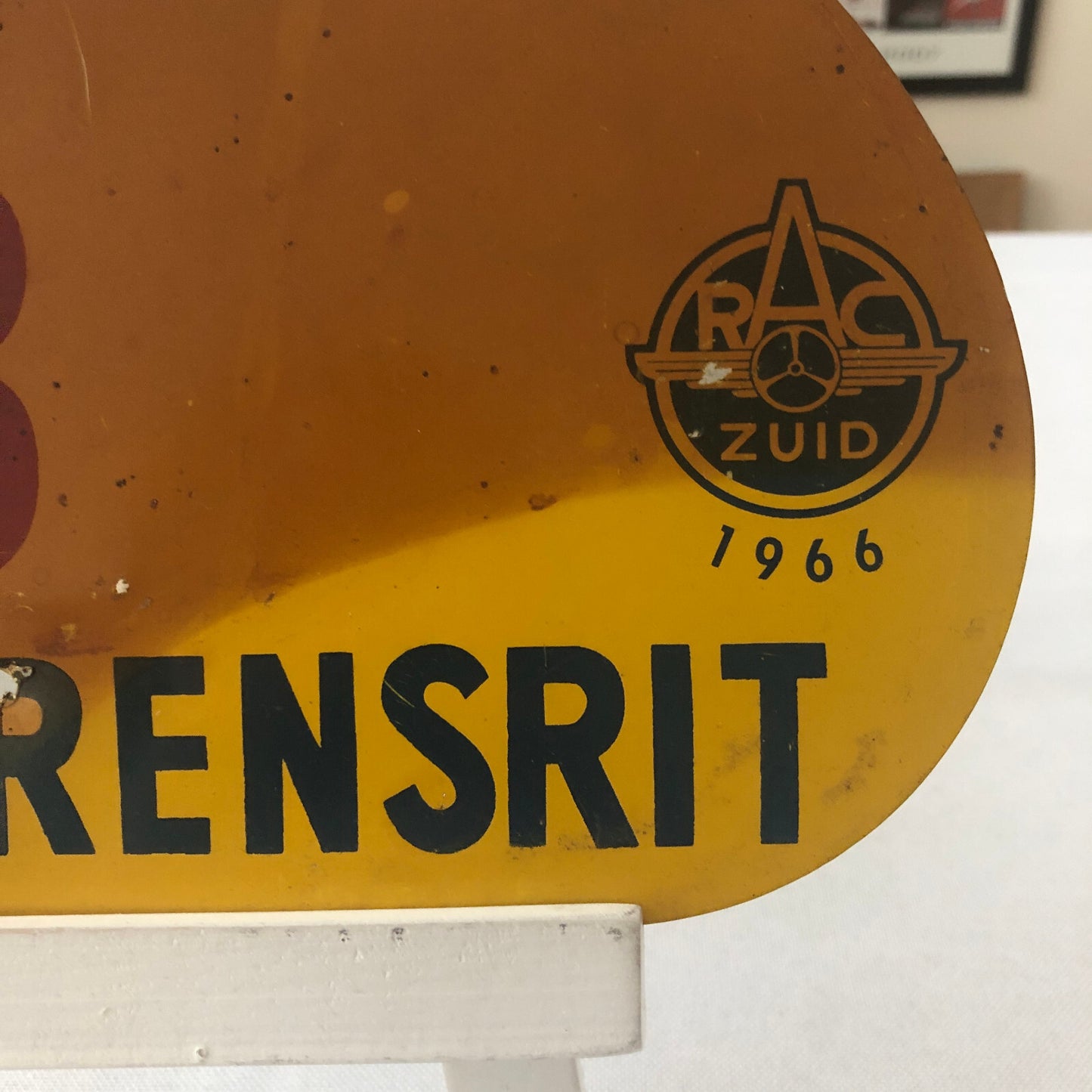 1966 RAC Zuid Brabant Grensrit Car Rally Rallye Participant Plate w/ Martini Ad