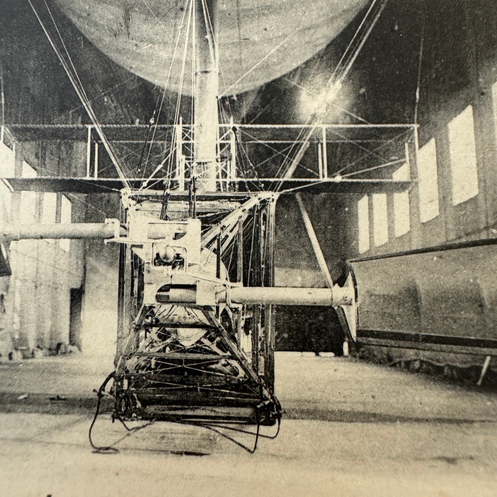 Vintage Zeppelin Airship Dirigible Postcard Post Card French Militay Paris