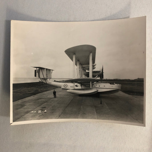 Man with Early Airplane Aircraft Plane Photo Photograph Vintage Max Karant