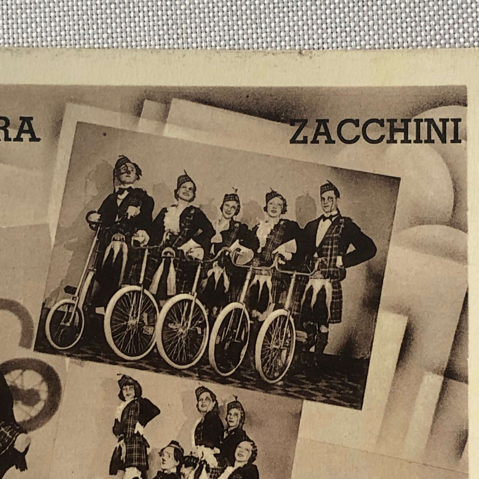 Circus Performer Bicycle Act Group Troupe Postcard Post Card Aldemira Zacchini
