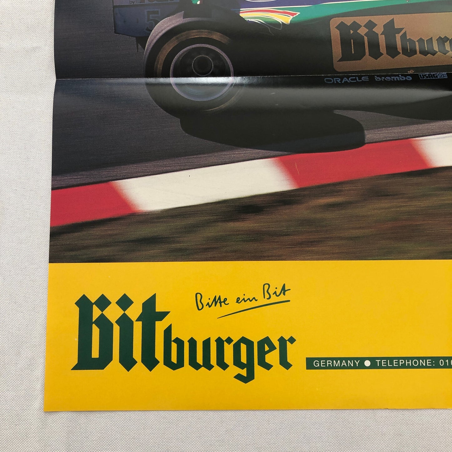 Michael Schumacher Benetton Formula One F1 Racing Poster Bitburger Beer