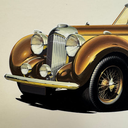 Vintage Lagonda V12 Automobile Illustration Art Drawing Hand Drawn