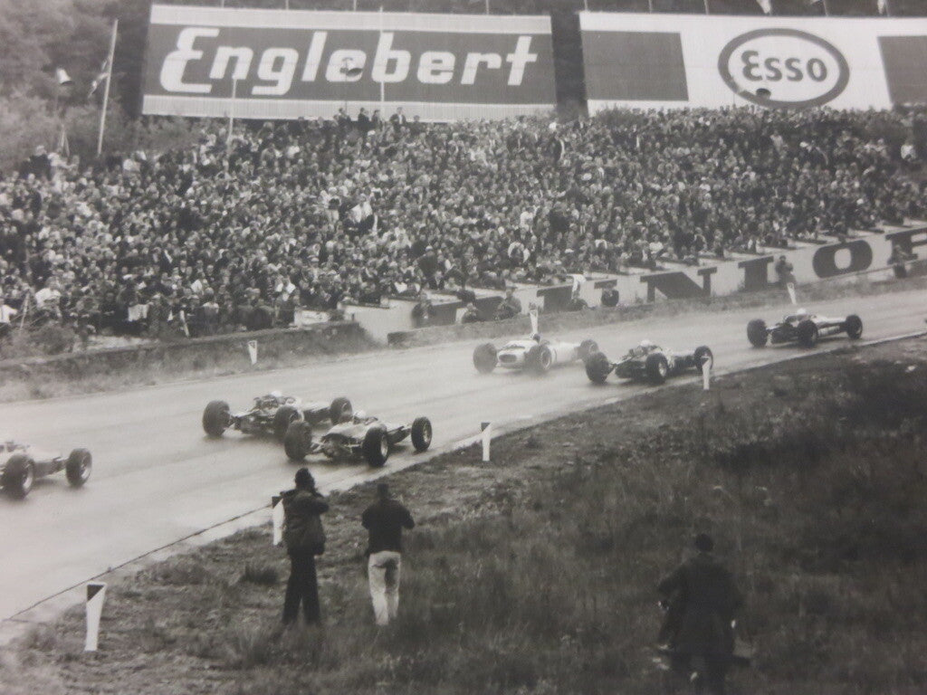 Vintage 1965 Belgian Grand Prix Racing Photograph Photo - Press Image Cars Esso 