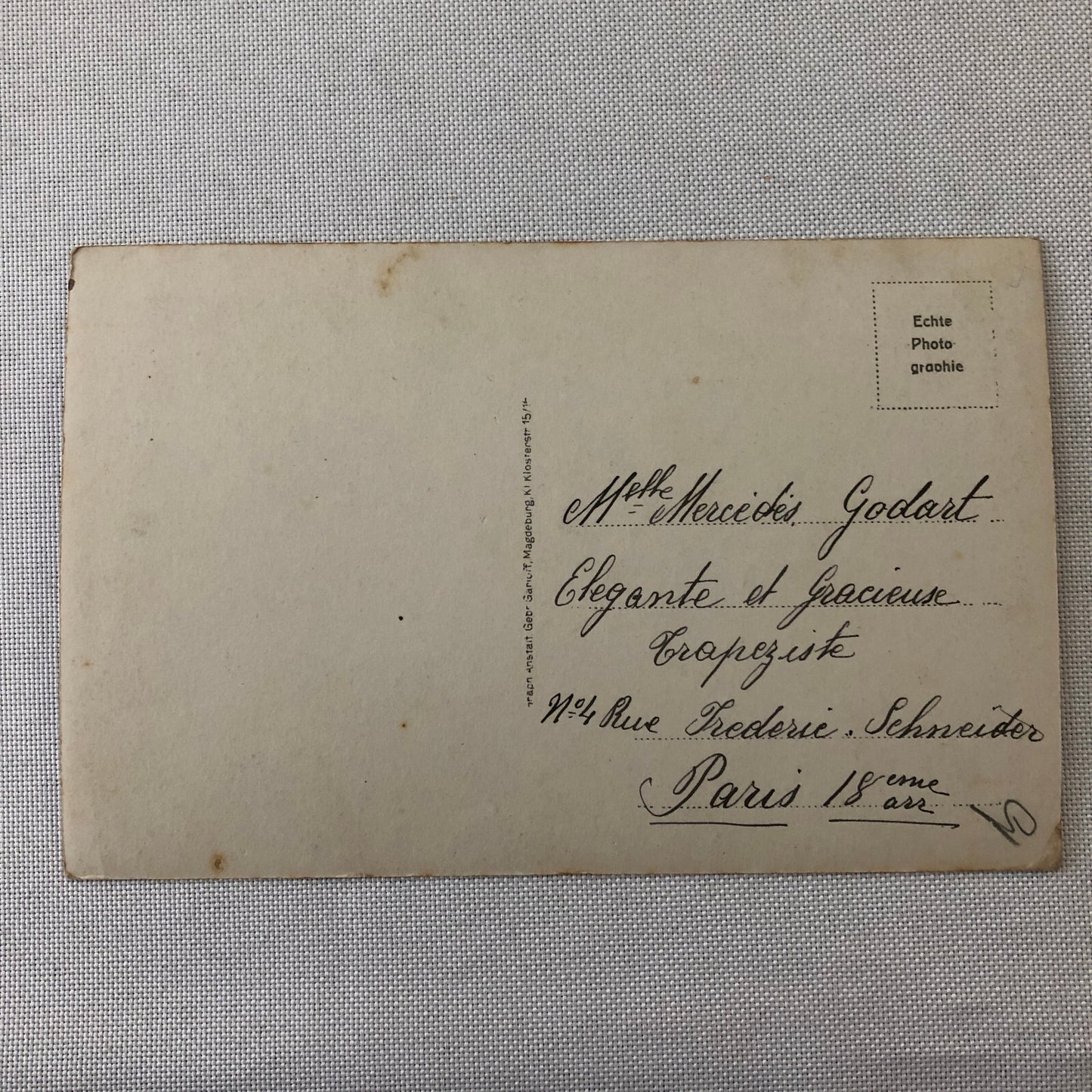 Circus Performer Acrobats Trapeze RPPC Real Photo Postcard Mercedes Godart