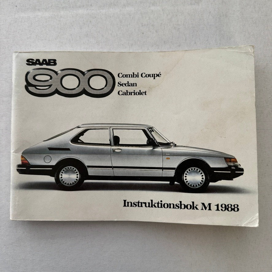 1988 Saab 900 Owners Manual Instruction Guide Book Combi Cabriolet SWEDISH TEXT