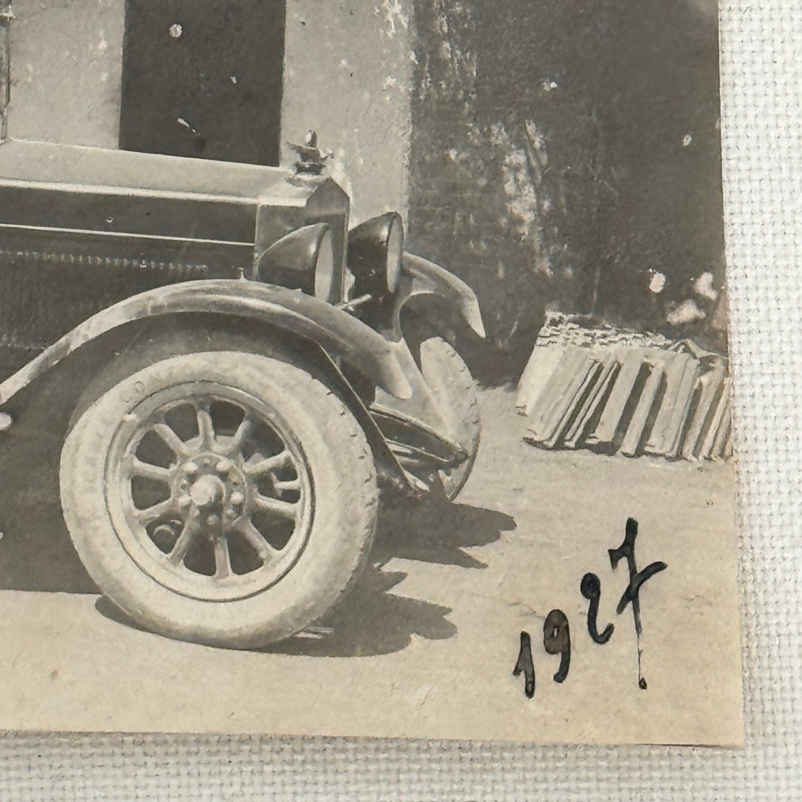 Vintage Photo Photograph Print Antique Car Man Dog 1927
