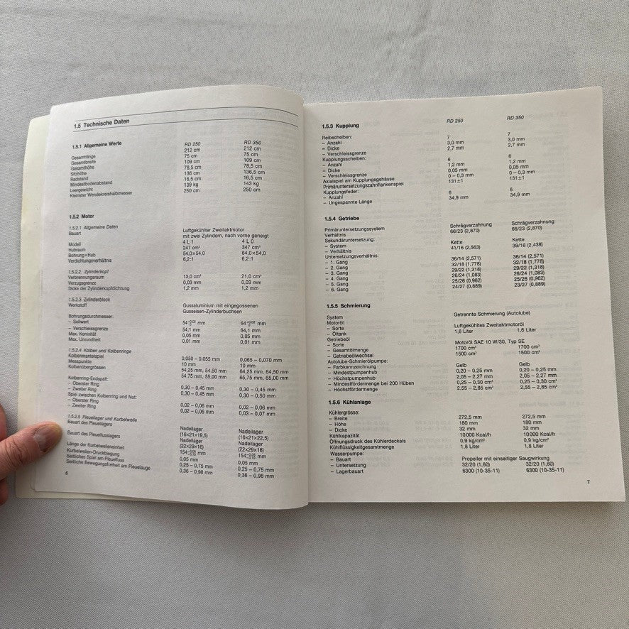 1980 Yamaha RD250LC RD350LC Motorcycle Bike Repair Manual Book GERMAN