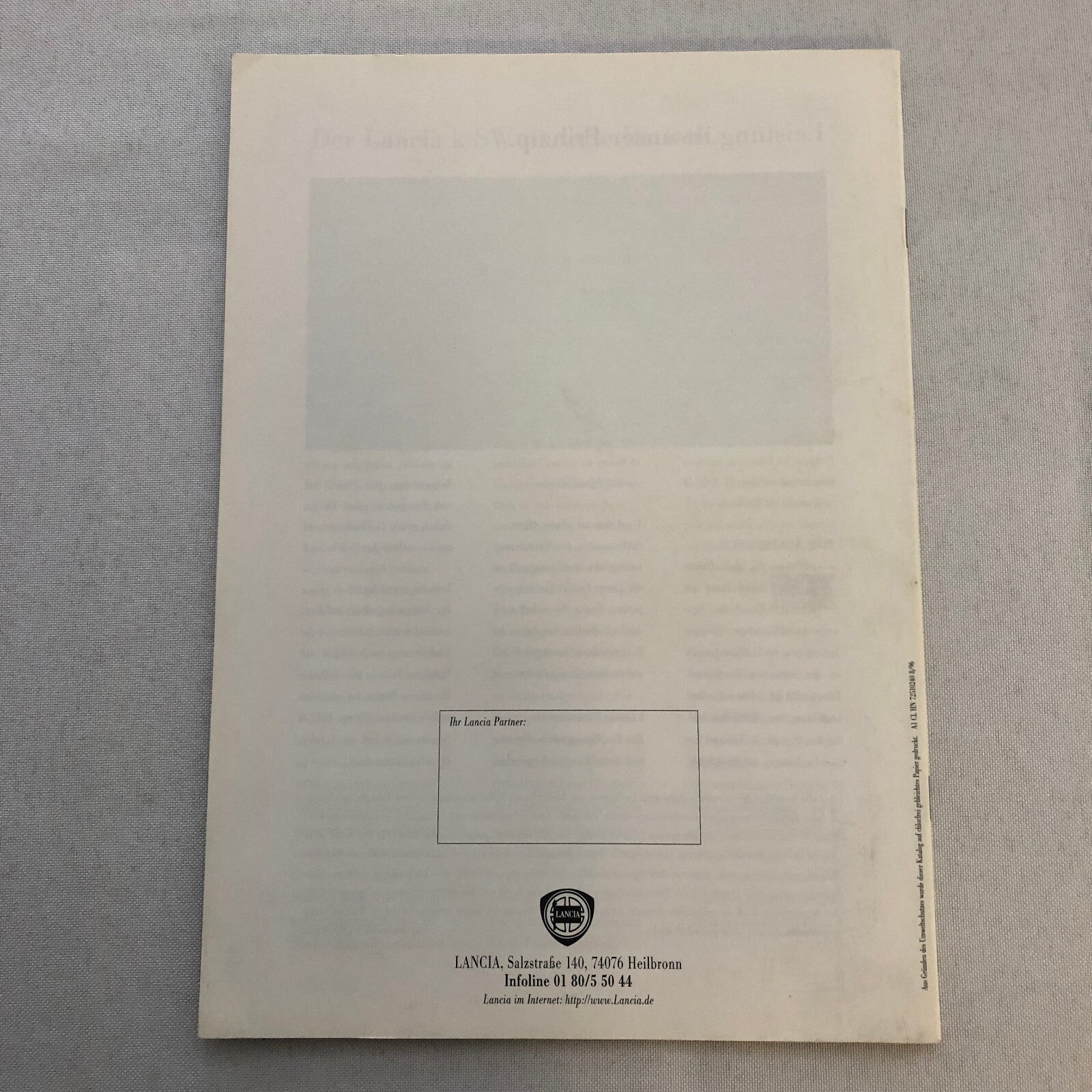 Lancia K SW Station Wagon Sales Brochure Catalog GERMAN LE LS Turbo