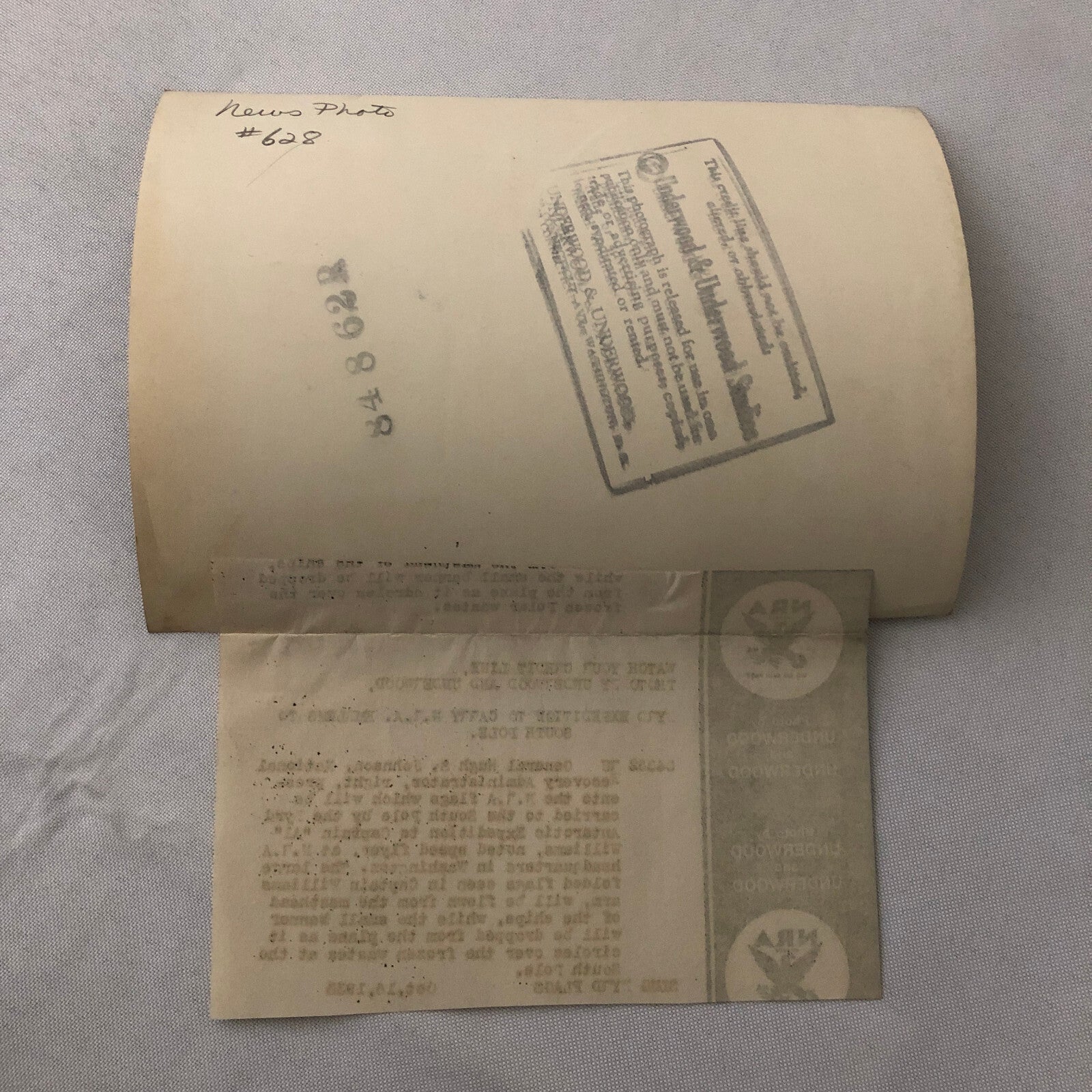 Press Photograph Admiral Byrd Expedition South Pole NRA National Recovery Admin