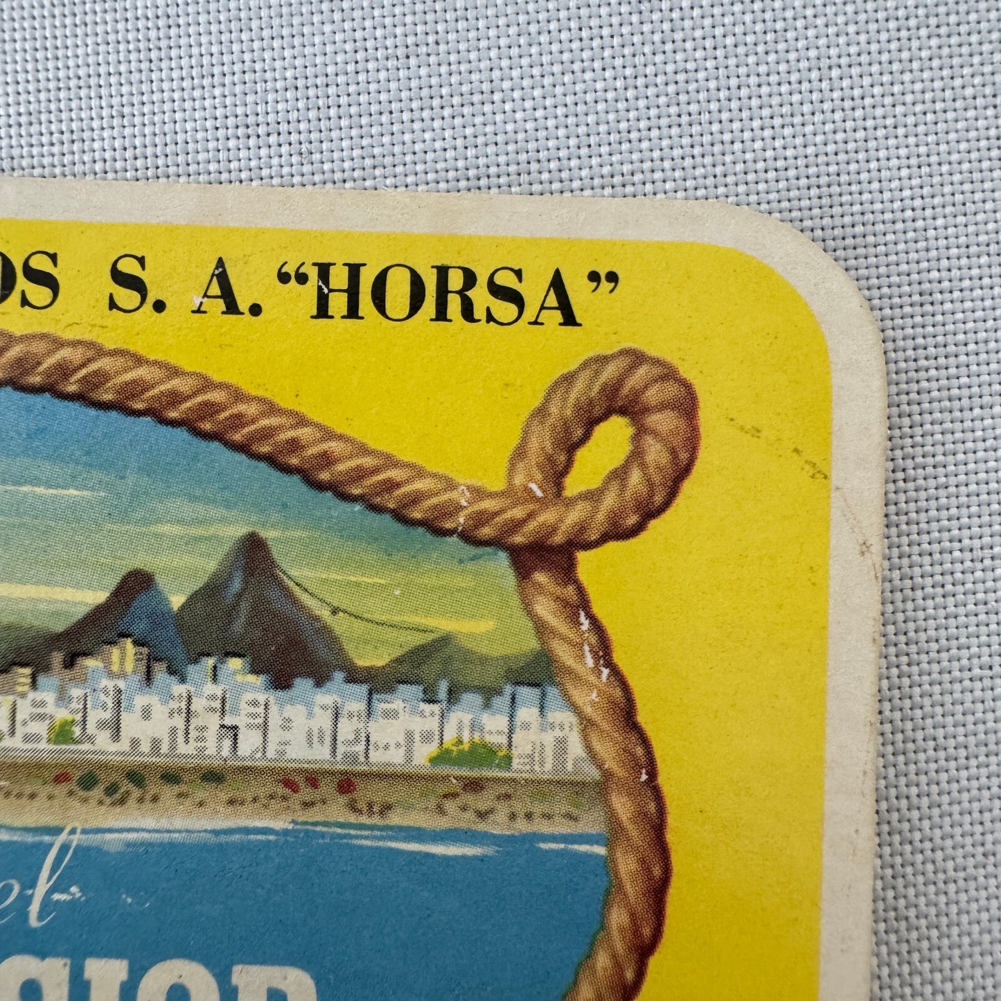 Vintage Hotel Travel Luggage Label Excelsior Copacabana Rio de Janeiro Brazil