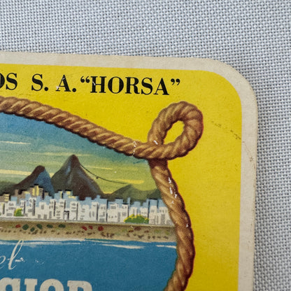 Vintage Hotel Travel Luggage Label Excelsior Copacabana Rio de Janeiro Brazil