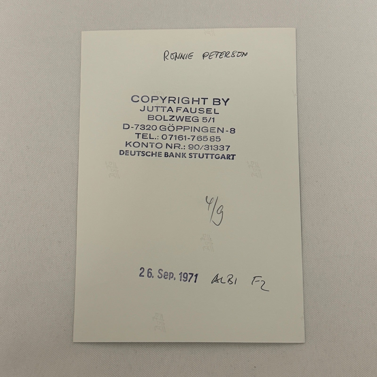 Vintage Racing Photo 1971 Albi F2 Race Ronnie Peterson Driver Motorsport