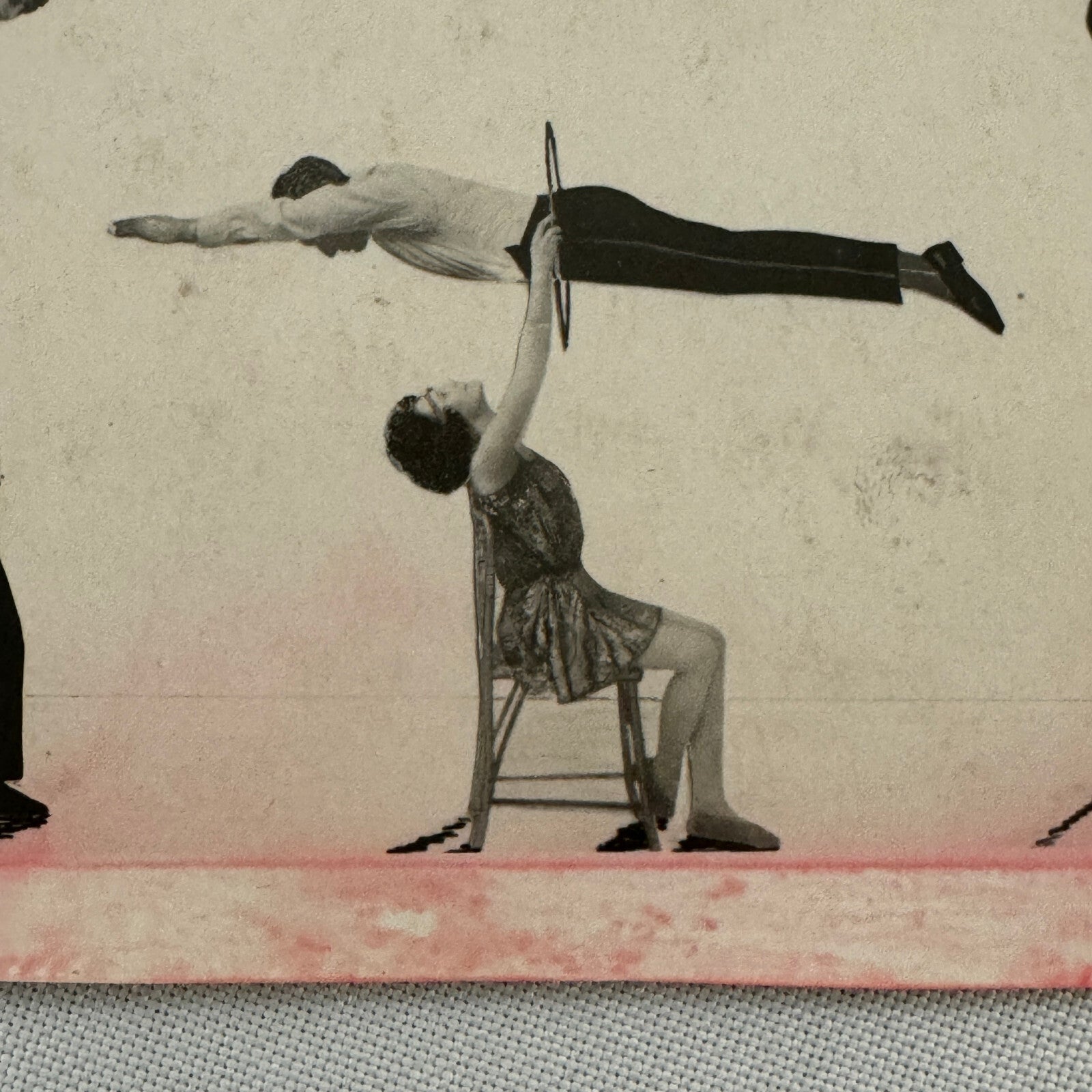 Vintage CIrcus Balancing Act Advertising Card Lot of 2 Christian & Fleurette
