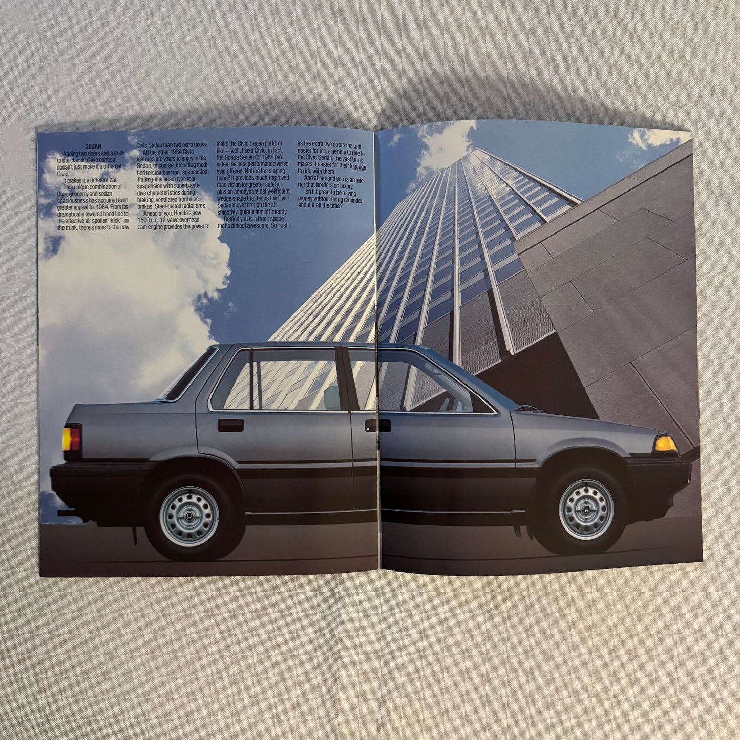 1984 Honda Civic Sales Brochure Catalog CRX Hatchback 1500 Sedan Wagon Vintage