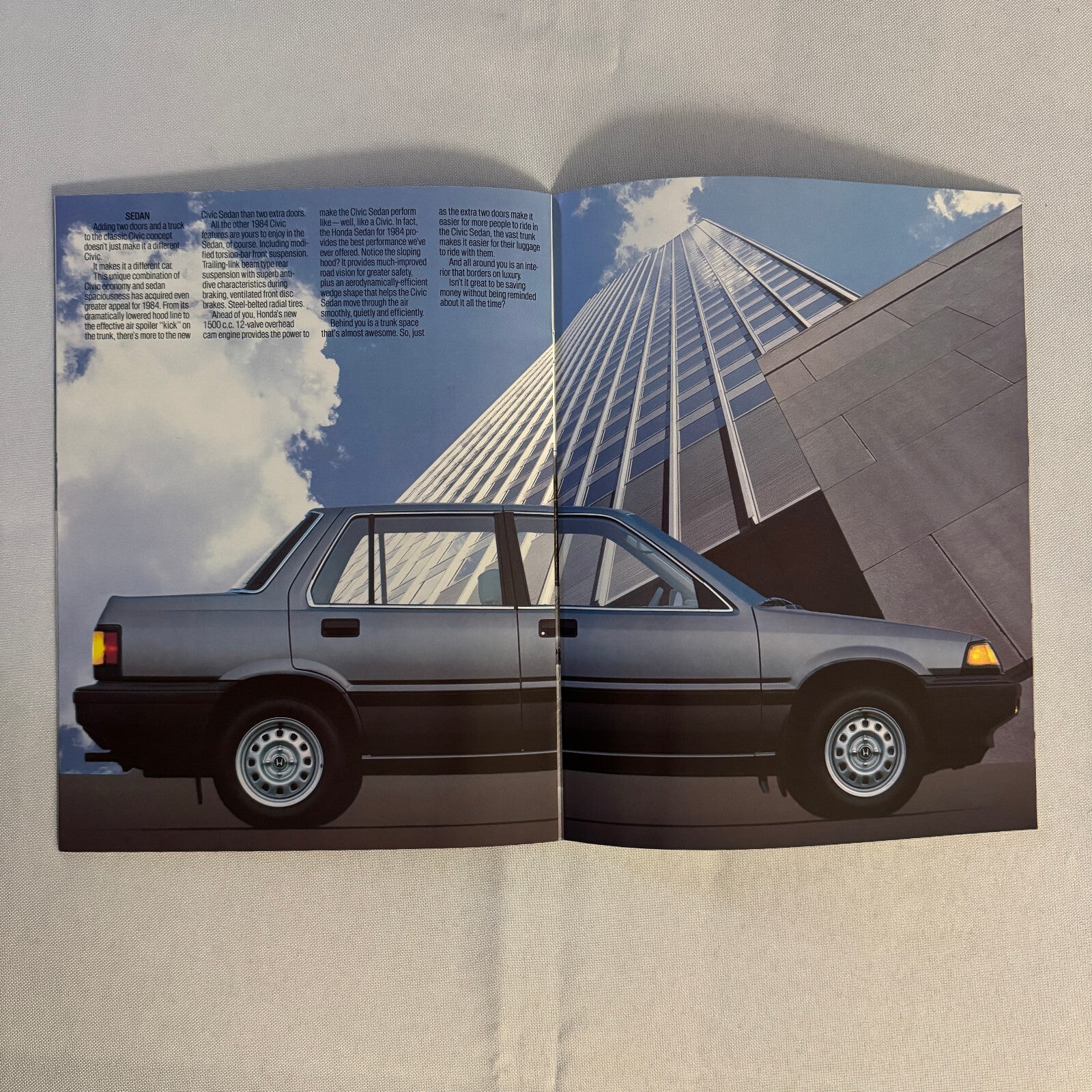 1984 Honda Civic Sales Brochure Catalog CRX Hatchback 1500 Sedan Wagon Vintage