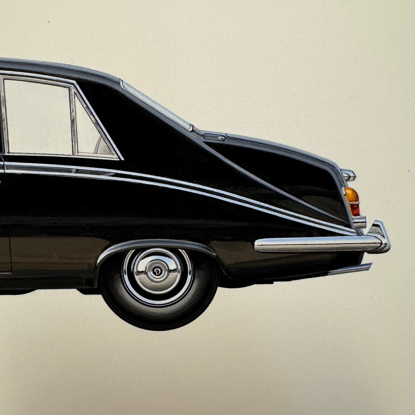 1969 Daimler Limousine DS 420 Automobile Illustration Art Drawing Hand Drawn