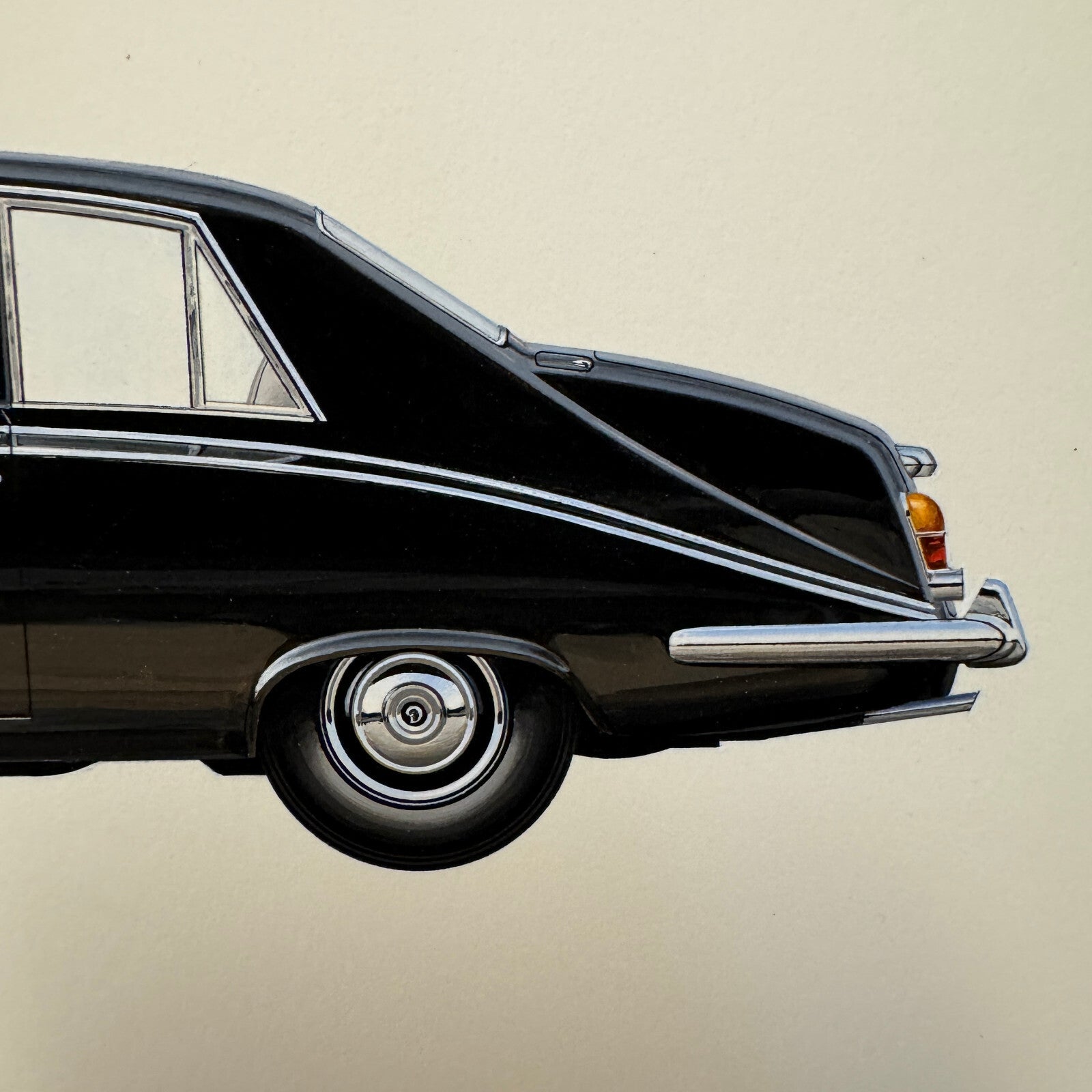 1969 Daimler Limousine DS 420 Automobile Illustration Art Drawing Hand Drawn