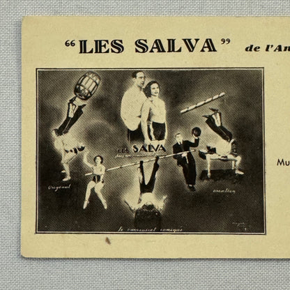 Vintage Circus Musical Comedy Balancing Act Postcard Post Card Les Salva French