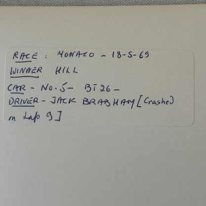 1969 Monaco Grand Prix Racing Photo Jack Brabham BT26 Car Vintage Photograph