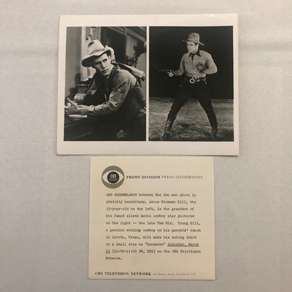 CBS Television Press Photo Photograph Gunsmoke Hickman Hill Tom Mix Grandson