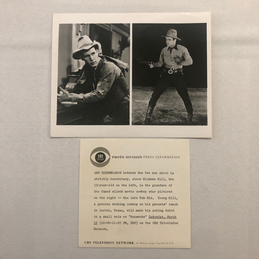 CBS Television Press Photo Photograph Gunsmoke Hickman Hill Tom Mix Grandson