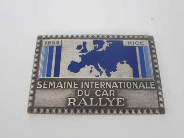 Vintage 1958 Nice Semaine Internationale Du Car Rallye French Car Rally Badge