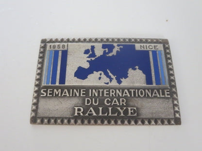 Vintage 1958 Nice Semaine Internationale Du Car Rallye French Car Rally Badge