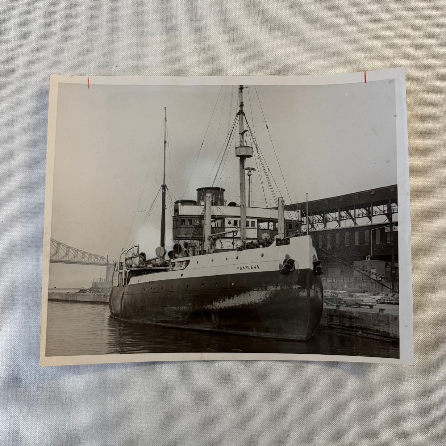 Vintage Ship Boat Photo Photograph Print NB McLean Icebreaker 1956