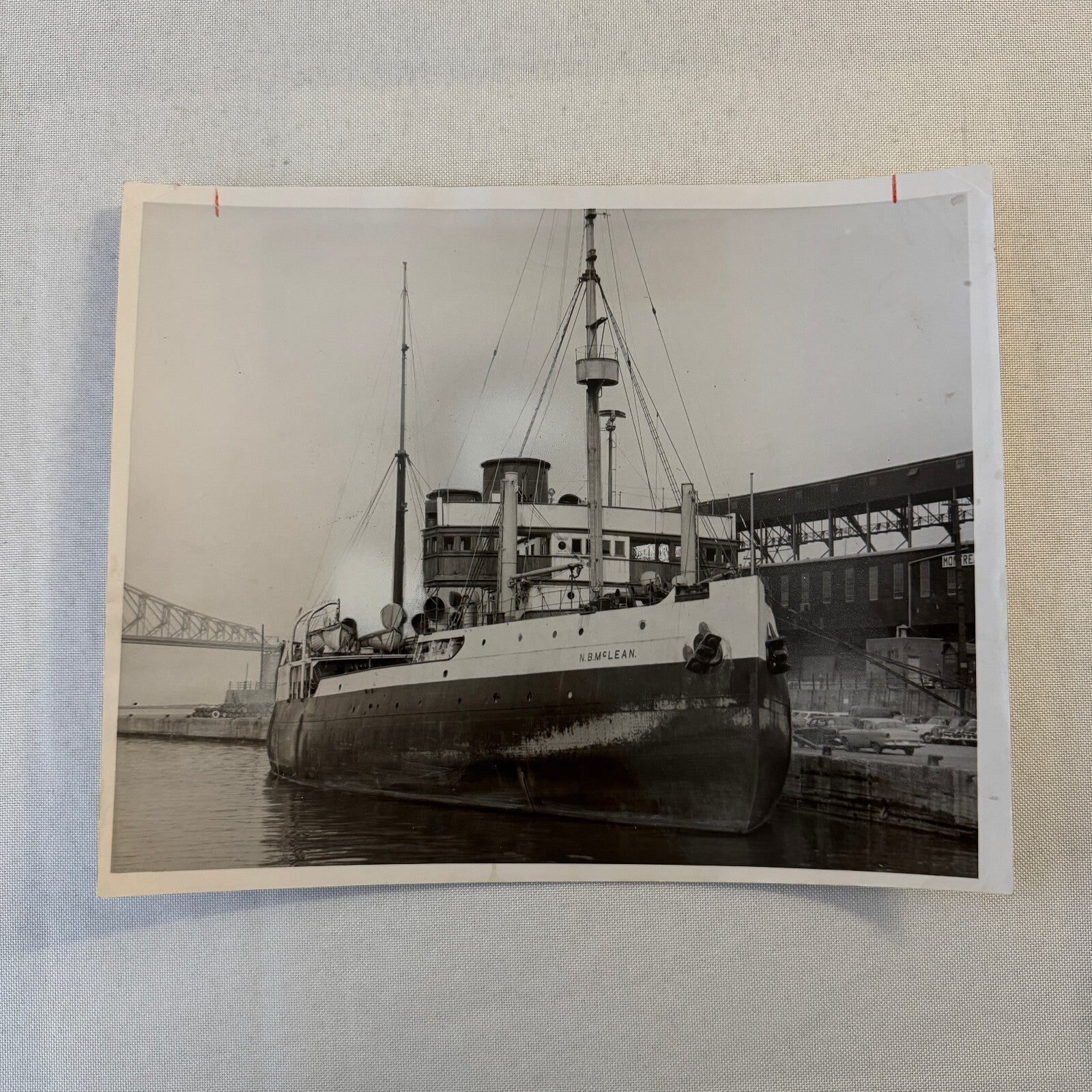 Vintage Ship Boat Photo Photograph Print NB McLean Icebreaker 1956