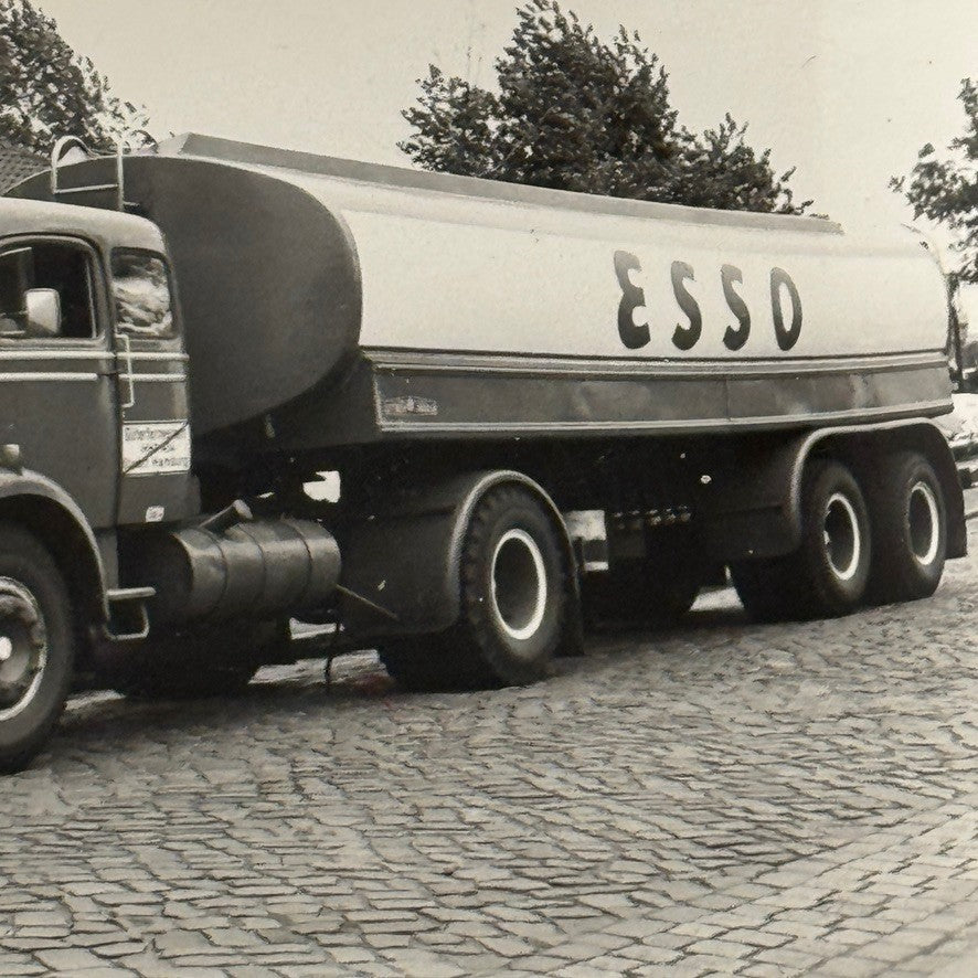 Vintage Mercedes Benz Esso Tanker Truck Photo Photograph Print Snapshot Germany