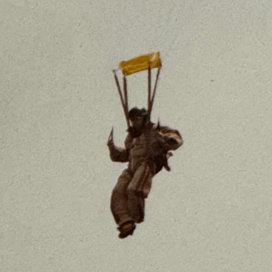 Vintage Skydiving Parachute Photo Large Format Aviation Photograph 1970s-80s