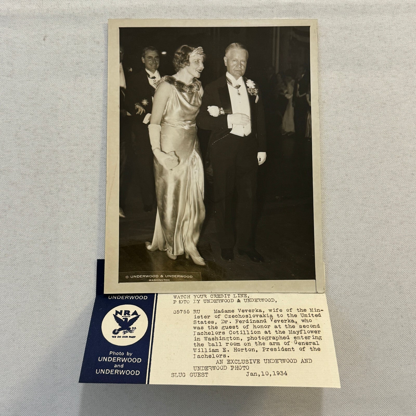 Vintage Press Photo Photograph Wife of Czechoslovakia Minister 1934 Czech