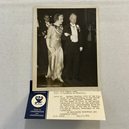 Vintage Press Photo Photograph Wife of Czechoslovakia Minister 1934 Czech