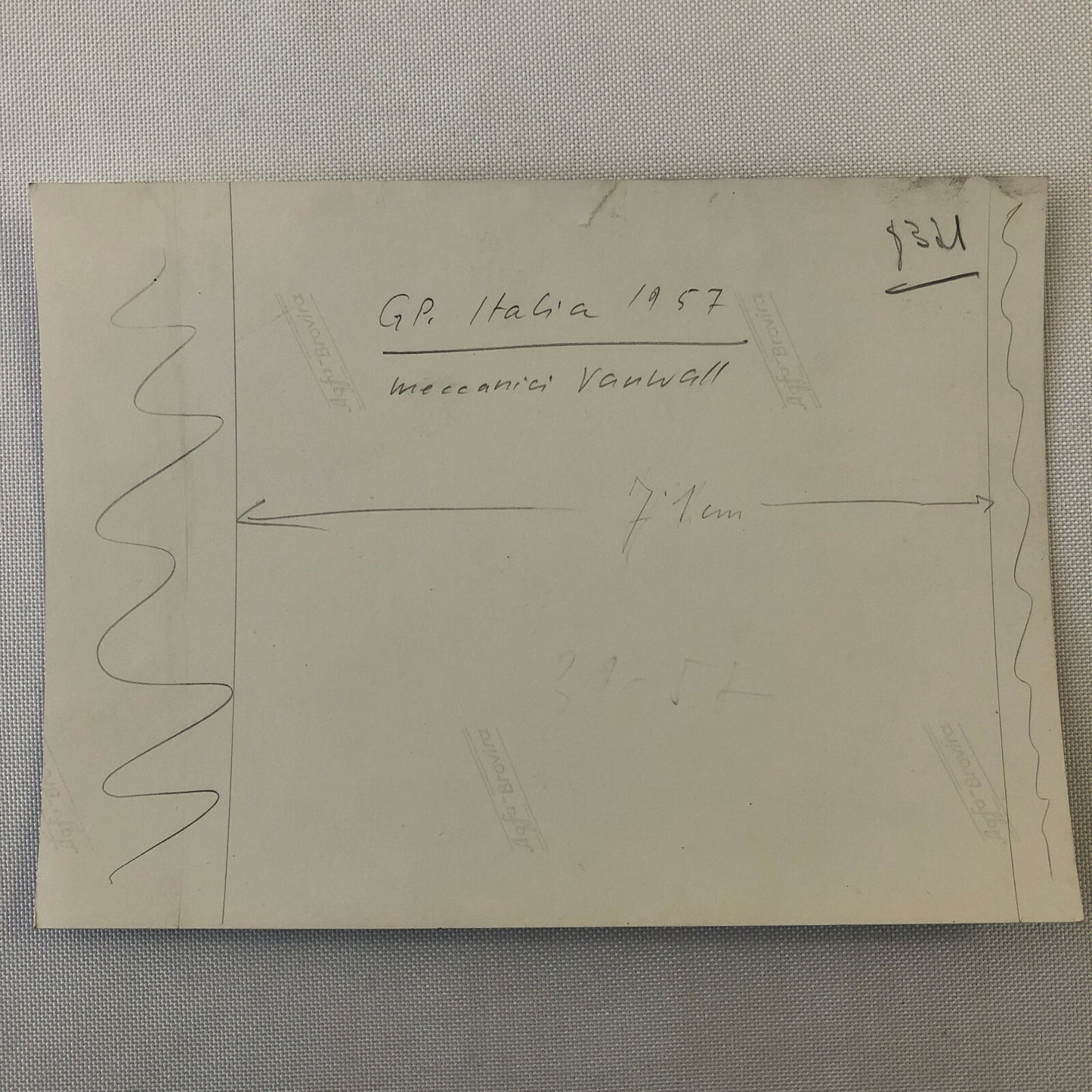 Vintage 1957 Italian Grand Prix Racing Photo Photograph Print - Track Crew