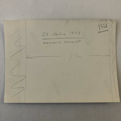 Vintage 1957 Italian Grand Prix Racing Photo Photograph Print - Track Crew