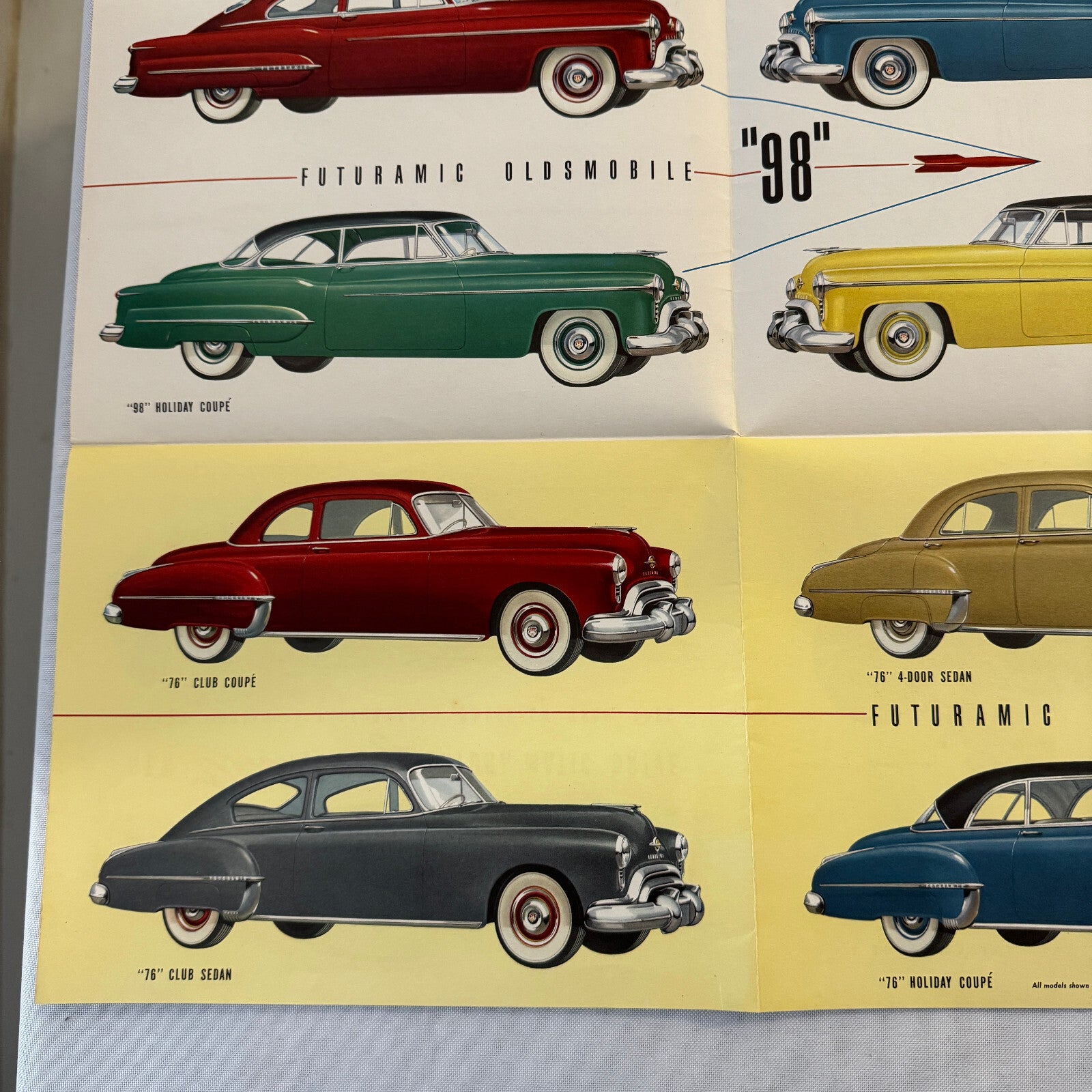 Oldsmobile Sales Brochure Catalog 76 88 98 Coupe Sedan Convertible 1950 1951